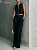 Women's Summer Sleeveless Lace Top with Straight Leg Casual Pants Fashion Elegant Set
