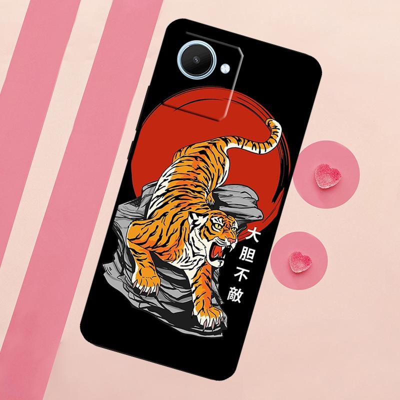 Tiger Röd Sol Japan Konst För Realme 15 10 11 12 13 14 Pro Plus C65 C67 C75 C63 C61 C55 C51 C53 C35 GT6 GT7 Pro Fodral