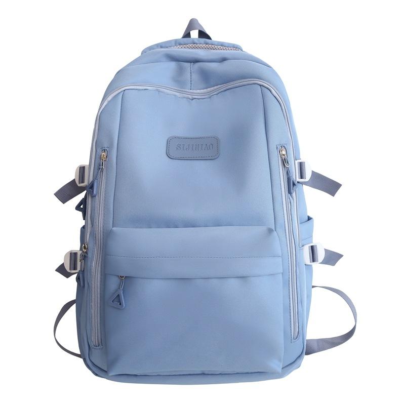 Backpack Female Junior Senior High School Student Schoolbag Solid Color Large Capacity Backpack