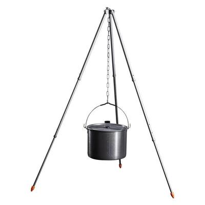 Alocs Outdoor Camping 10.5L Camping Pot Set - Adjustable Tripod, Hard Anodized Aluminum, Suitable for 5-7 People Outdoor Cooking