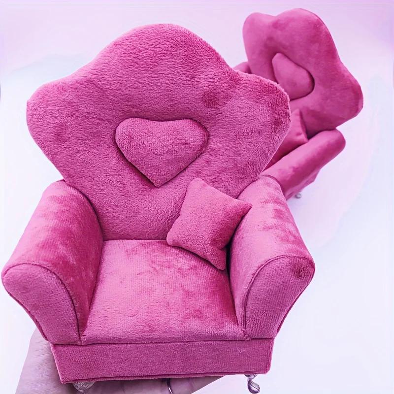 1pc Mini Sofa Design Storage For Women, Velvet Mini Jewelry Box For Stud Earrings, Rings And Necklaces, Ideal Choice for Gifts