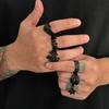 Black Spray Paint Crown Pentagram Ring Men's Hip Hop Personality Dark Ring Men's Hand Accessories