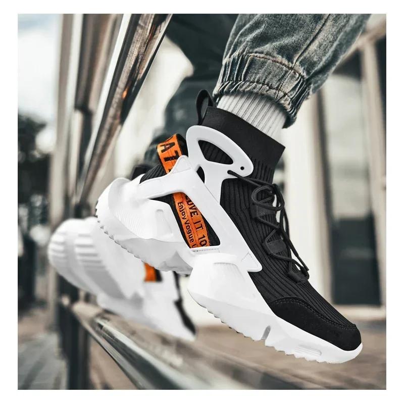 Men's Socks Shoes Sneakers Outdoor Running Sports Breathable Leisure Elastic Mesh Summer Light Large Size Flying Shoes