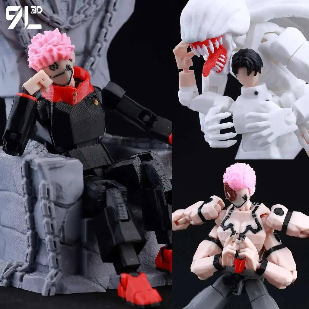 9L3D Printed Lucky Dummy 13 Jujutsu Kaisen Gojo Satoru Toji Yuji Sukuna Anime Action Figures Mannequin Yuuta Rika Model T13 Toys