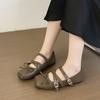 Innere Höhenerhöhung Französische Ballerinas Einzelne Schuhe Damen 2025 neu Retro Schleife Kreuzriemen Mary Jane Schuhe Damenschuhe