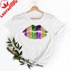 Mardi Gras Lips Fleur De Lis Shirt Fat Tuesday Womens Tee Oversized T Shirt Women Clothes Graphic T Shirts Y2k Aesthetic Tops