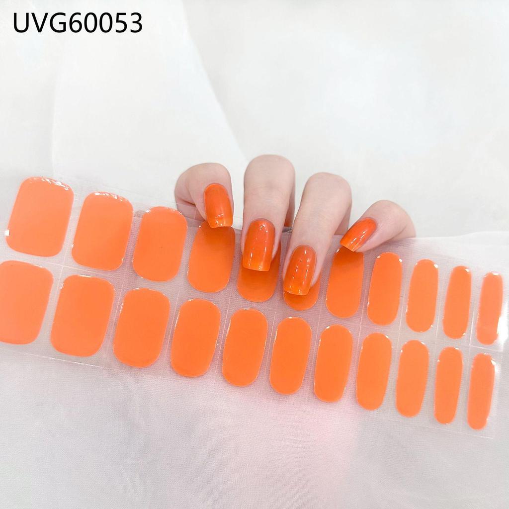Transparent Nude UV Gel Nail Art Stickers: Semi-Cured, Semi-Baked Manicure Sheets