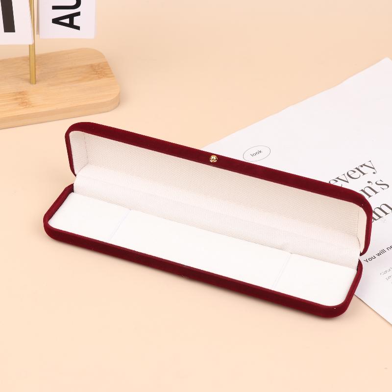 Beflockte Gold Schnalle Schmuckschatulle Anhänger Ring Halskette Ohrring Armband Display Aufbewahrungsbox Luxuriöse Gefühle Verpackungsschachtel