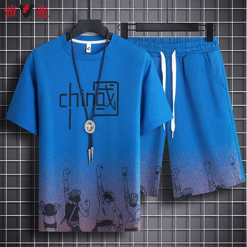 Yalu Men s Ice Silk T-Shirt & Shorts Set S