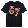Ich war 6, jetzt bin ich 7 Geburtstag Heiß verkaufendes Bedrucktes Kinder Kurzarm Freizeit Rundhals Oberteil Sommer Polyester Stoff T-Shirt