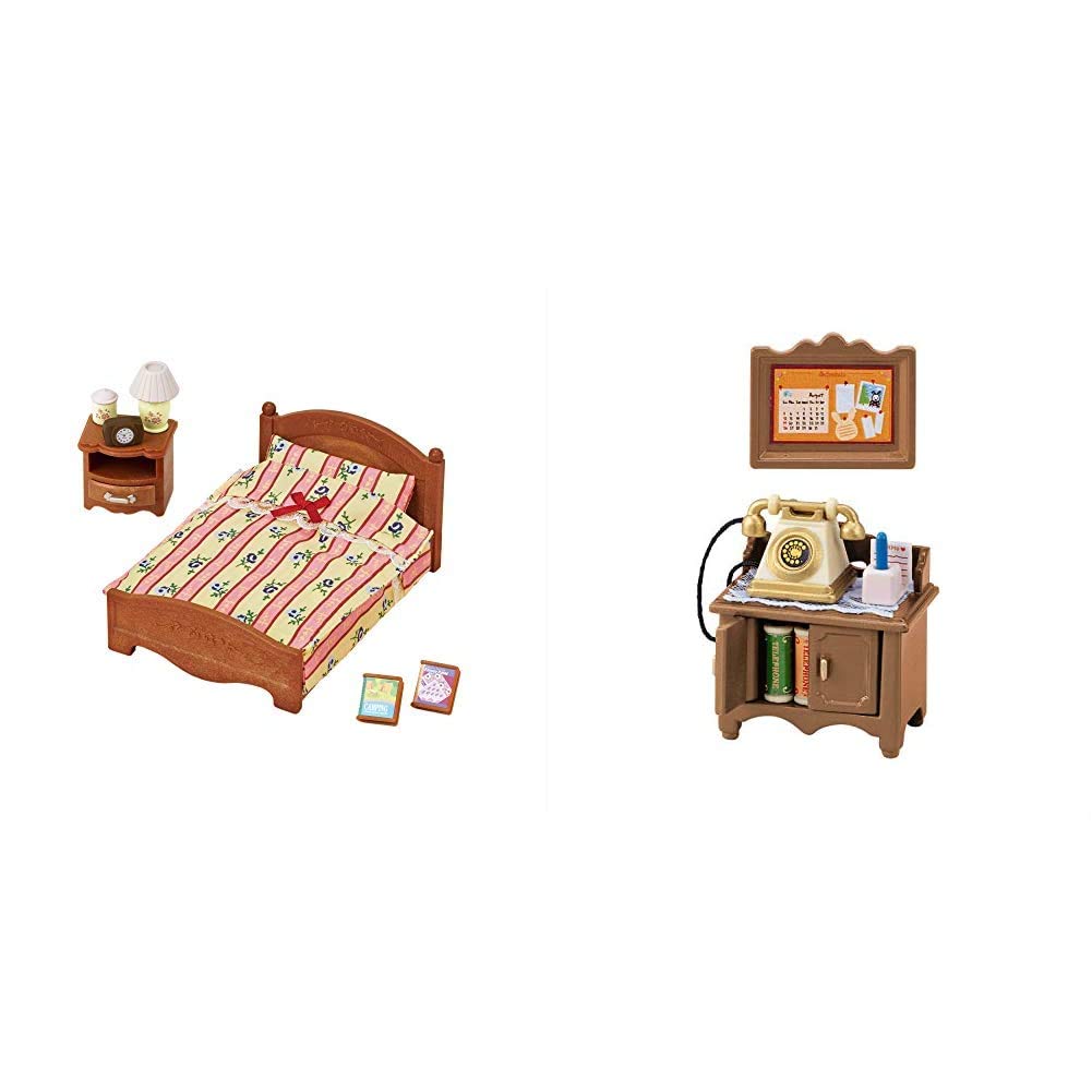 Sylvanian Families Furniture Semi-Double Bed C-512 Telephone Stand Set C-501