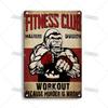 Artisian Funny Sport Metal Sign Fitness Tin Poster Gym Decorative Plate Wall Decor Garage Bar Pub Club Hotel Cafe Kitchen Home