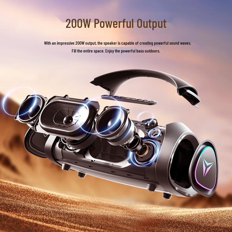 YEAHBOX Sonic Boom MAX Portable Bluetooth Speaker CN Plug (adapter Included) (CN Version)