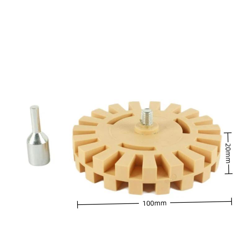 Autolackbohrer Kompatibles Gummi-Aufkleberentferner Rad Radiergummi Rad Vinylaufkleber Streifenband Klebstoff Reinigungsgerät 1Set