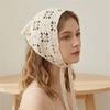 Pastoral Style Knitted Headband French Hollow Out Hair Band Retro Crochet Flower Bandana Children