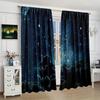 Outer Space Starry Star Stunning Glaxy UniverseWindow Curtains For Living Room Kids Bedroom Bathroom Kicthen Door Home Decor2Pcs