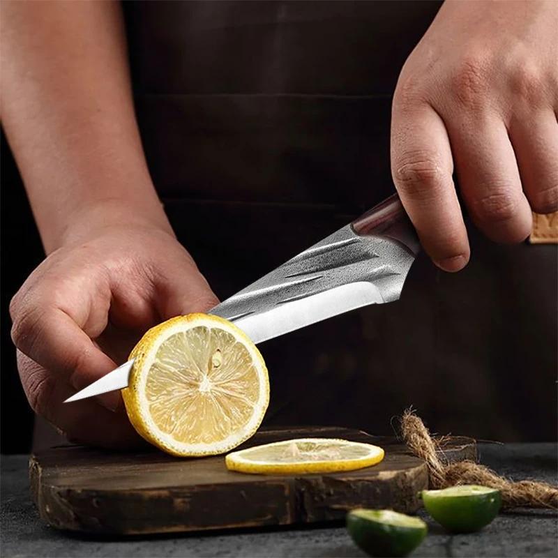 5inch Boning Knife Hande Forged Slaughtering Sheep Meat Cutting Sharp Knives Stainless Steel Kitchen Cleaver Butcher with Cover