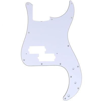 Musiclily Pro 13-Hole Precision Bass PB Pickguard for 4-String Fender Japan Precision Bass, 3-Piece White