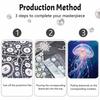 Framed Pearl Painting Kit Glowing Jellyfish DIY 3D Bead Canvas Art Creative Leisure Craft Home Decoration Wall Hanging Relaxing Hobby