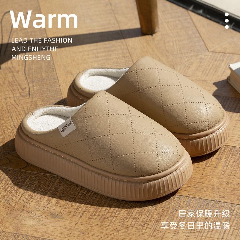 2025 Winter New Cotton Slippers Simple Household Indoor Non-slip Warm Thick Bottom