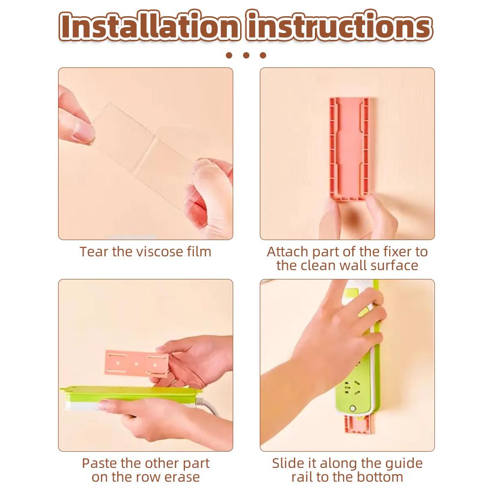 Wall-mounted Plug Fixer Holder Self-adhesive Sockets For Cable Wire Organizer Seamless Cable Sockets Holder To Home Appliance
