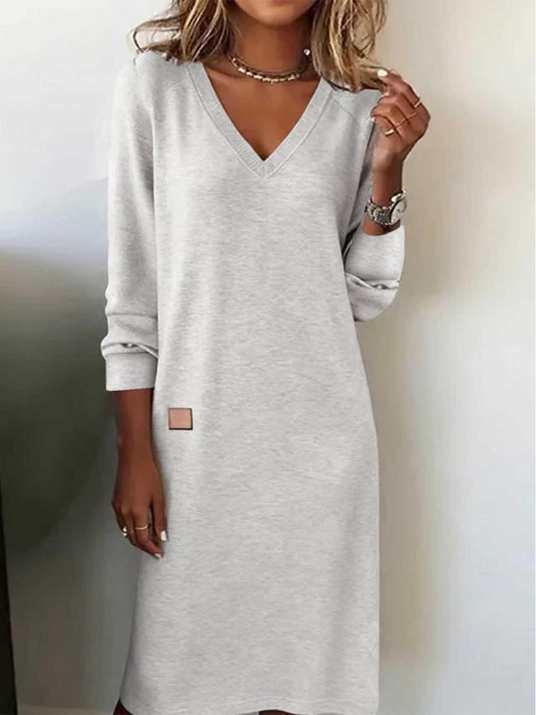 Spring-Autumn 2025 Women's V-Neck Bodycon Long Dress Jumpsuit