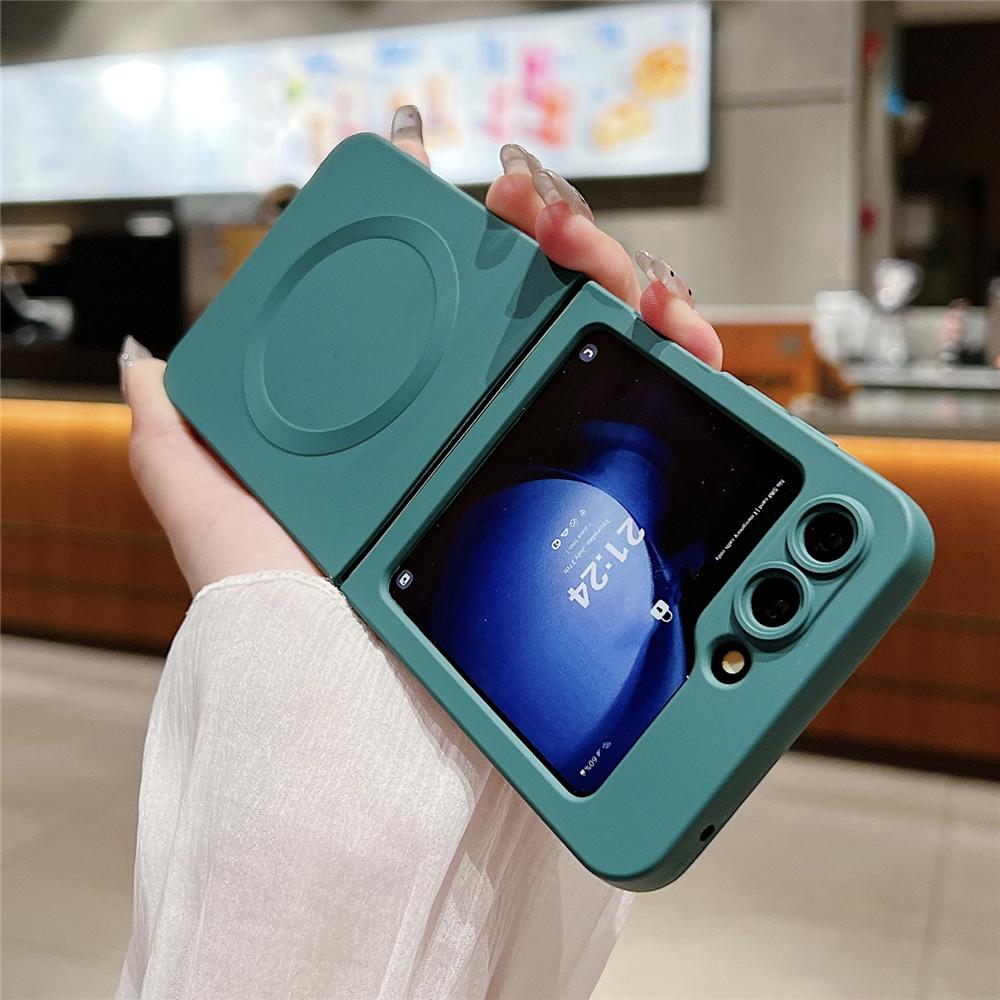 Magnetický obal z tekutého silikonu pro Samsung Galaxy Z Flip 7 6 5 4 3 Bezdrátové nabíjení Nárazuvzdorná ochrana Měkký kryt pro ZFlip7