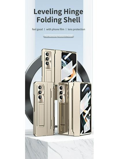 Kompatybilne etui na telefon Samsung Z Fold 7/6/5 z miejscem na rysik, podstawką, płaskim zawiasem i pełną ochroną przed upadkiem