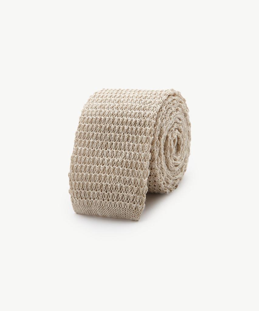 STCO Melange Solid Knit Tie Beige_Sntvz40Tsd