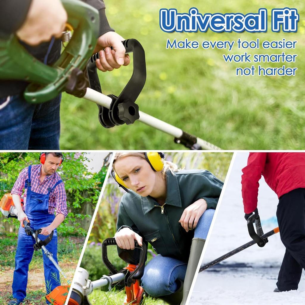 Metal D Grip Shovel Handle Replacement Universal Spade Handle with Quick Clamp for Snow Shovel Garden Rake Tool Repair Parts