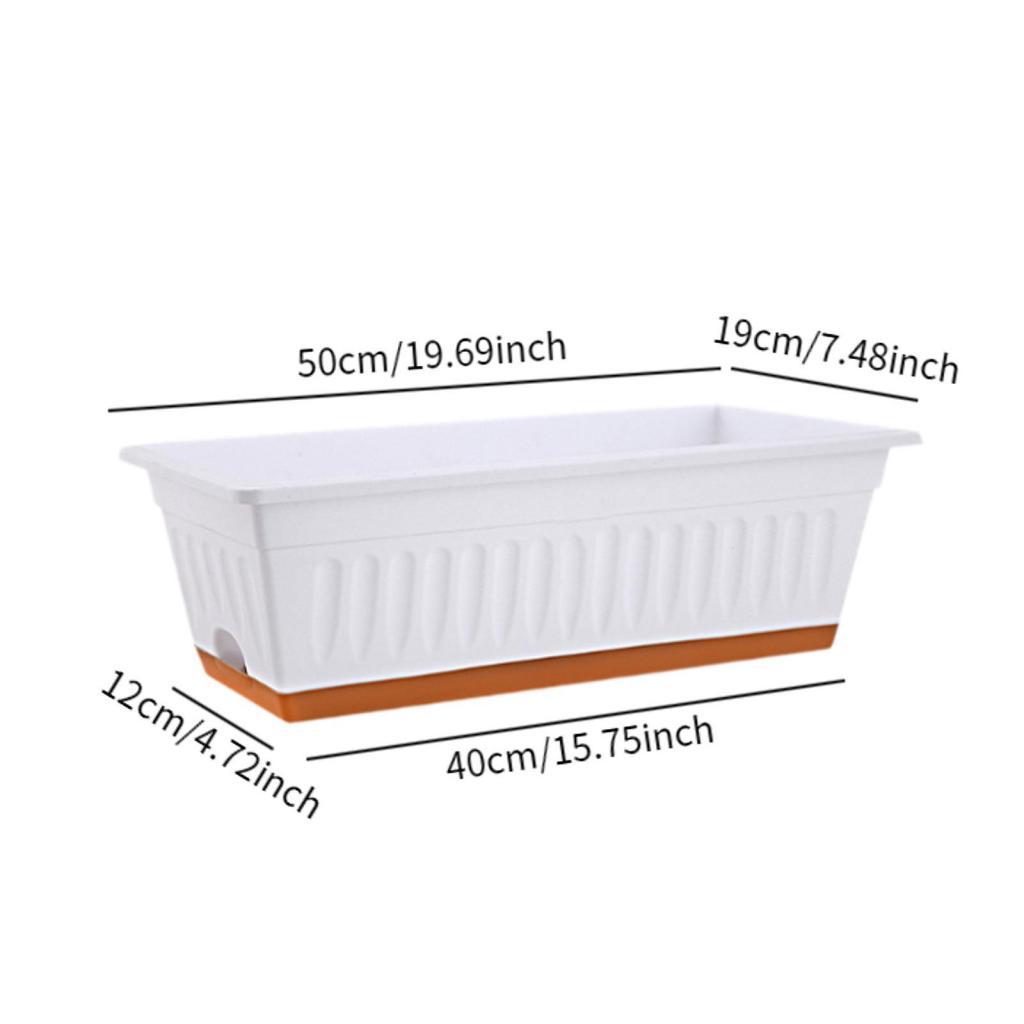 Květinový truhlík Zeleninový truhlík Truhlík na okenní parapet 50x19x16cm Obdélníkový s drenážními otvory pro balkon Univerzální