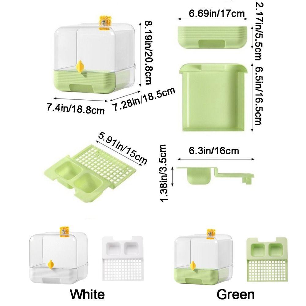Transparente 2-in-1 Papageien-Badewanne Platzsparend Vogel-Wasser-Futterspender Vogelkäfig Zubehör