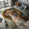 Crystal Velvet Leopard Print Area Rug for Bedroom And Living Room Home Decoration, Non-Slip Mat for Bedside.