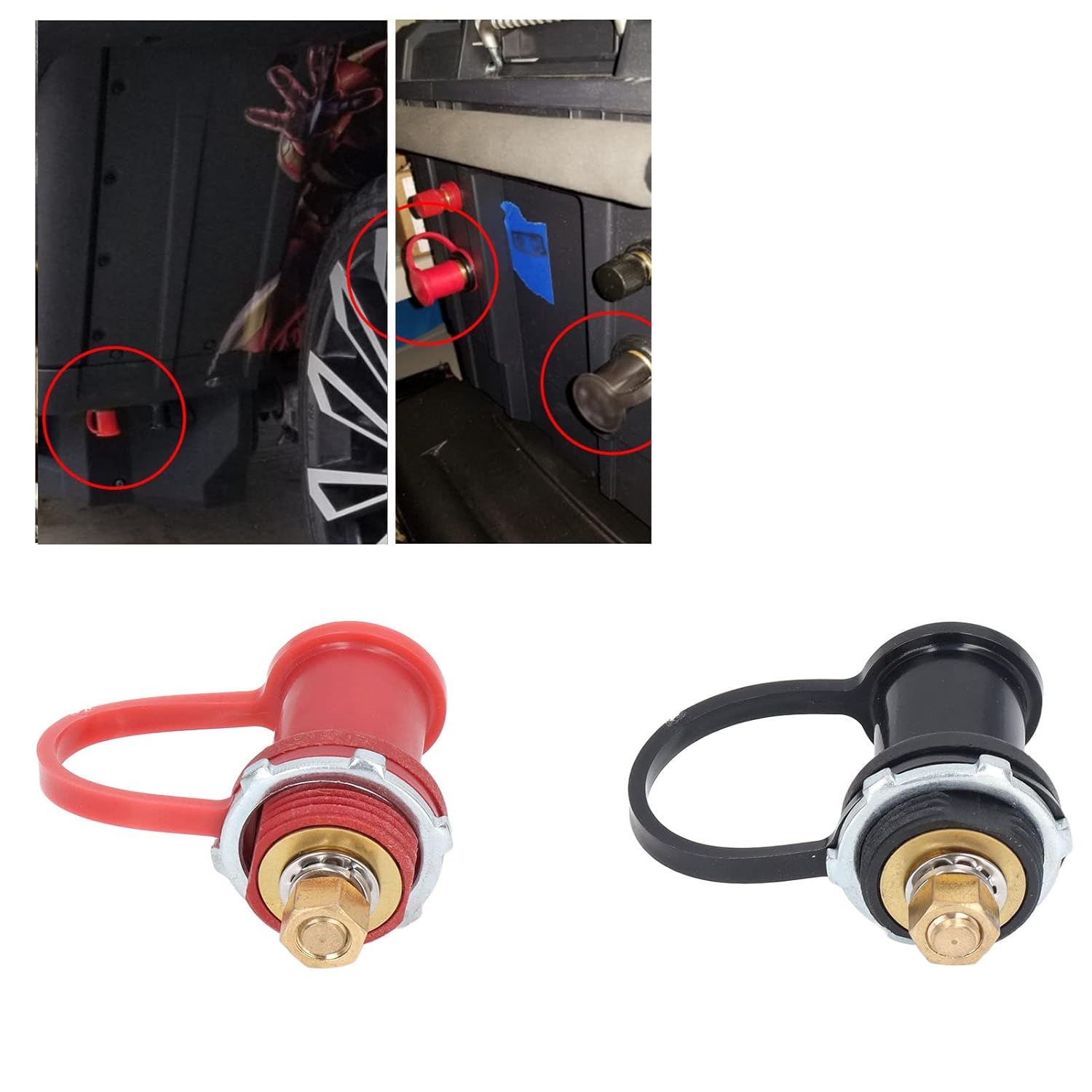 

250A Battery Charger Post Kit 20mm Stud Battery Post Pile Jumper Terminal Black Red UL94 V-0 Fire Rating for Car RV Truck Charging