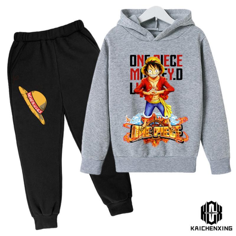 One Piece Cartoon Children's Hoodie Clothes Boys Set Children's Sportswear Clothing Spring and Autumn Fashion Sweatshirt