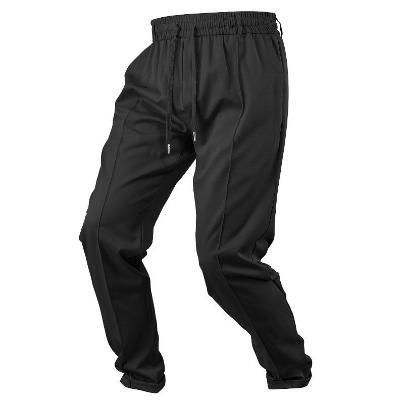 Spring and summer solid color casual trousers sweatpants men's loose woven men's trousers