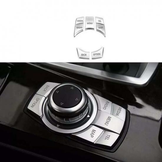 Multimedia Button Sticker Middle Console For BMW X3 F25 X4 Matte Silver 2011-17