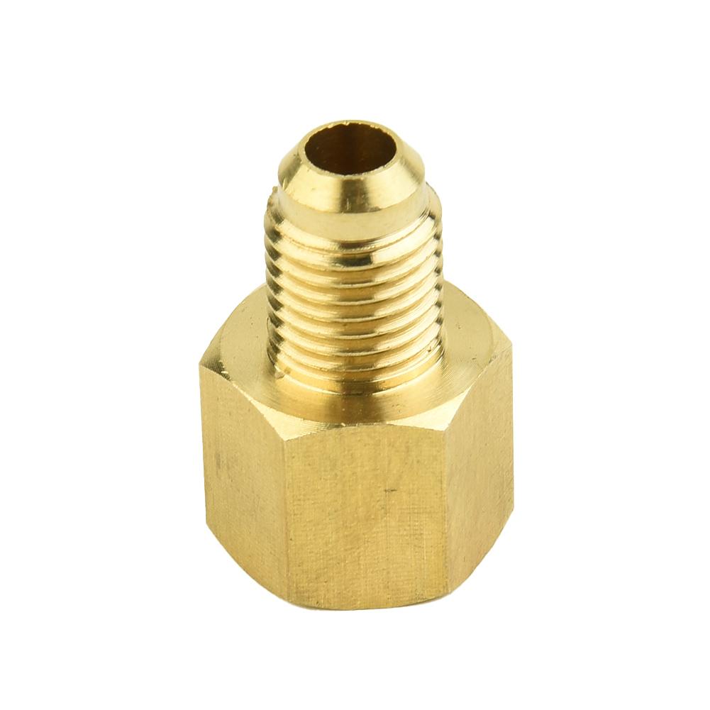 R410a Adapter, Converts 5/16 SAE Filling Vacuum Connector to 1/4 SAE, Made of Brass, for Mini Split System HVAC 2 Pack
