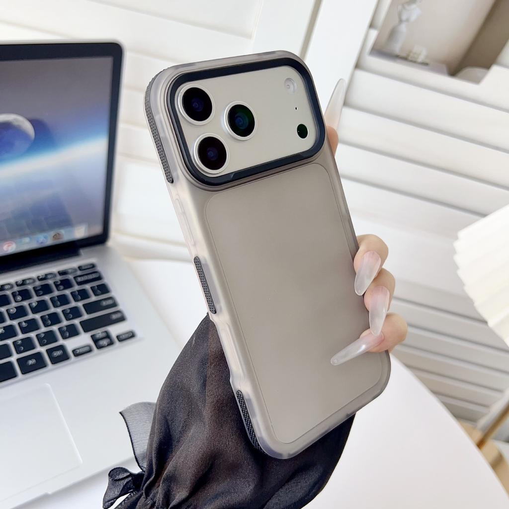 Color nail skin feeling mobile phone case is suitable for Apple 17PROMAX matte back plate 16 large holes 13/14 soft case
