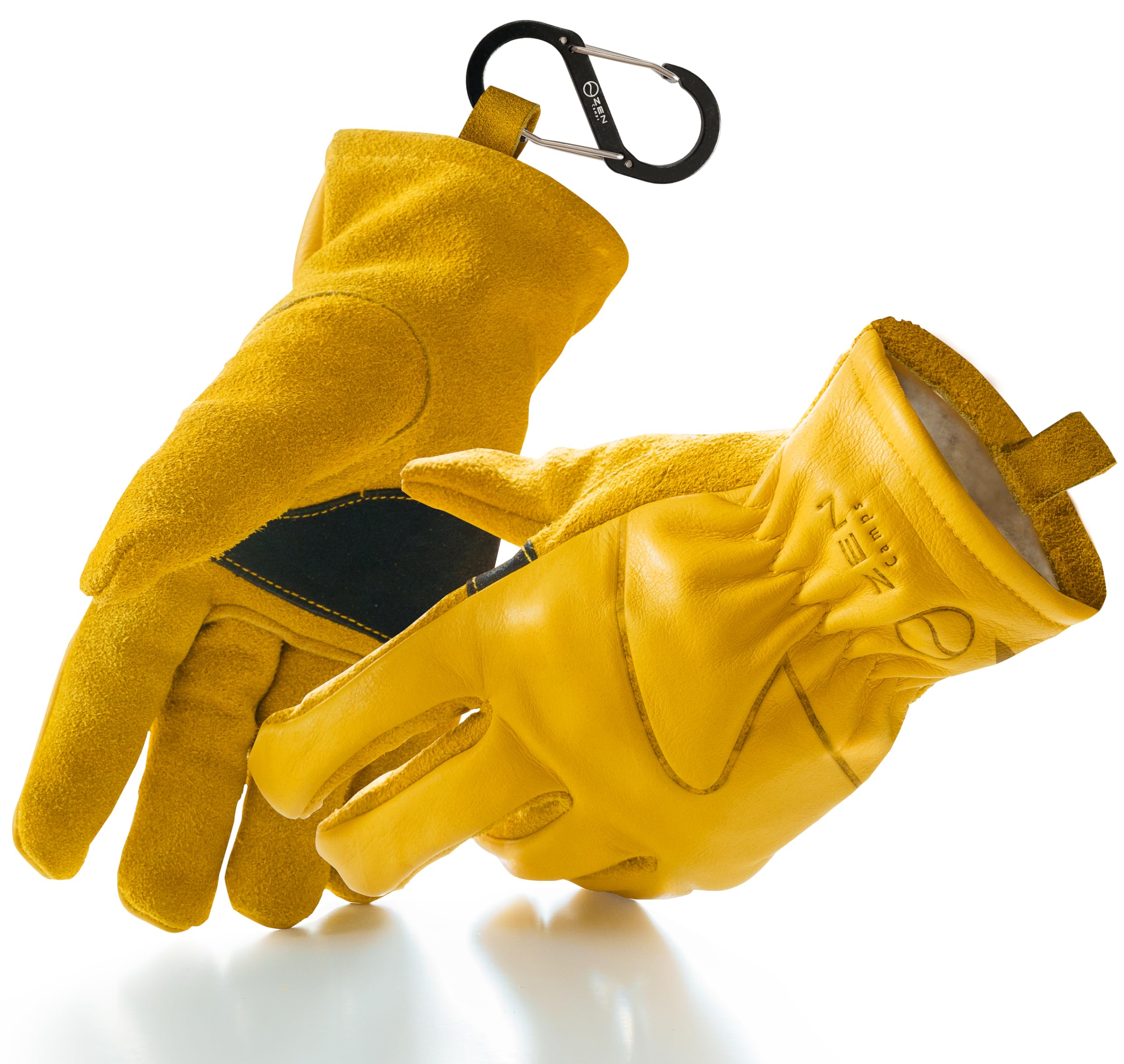 ZEN Camps Genuine Leather Heat-Resistant Work Gloves for Camping and Outdoor Use (XL)