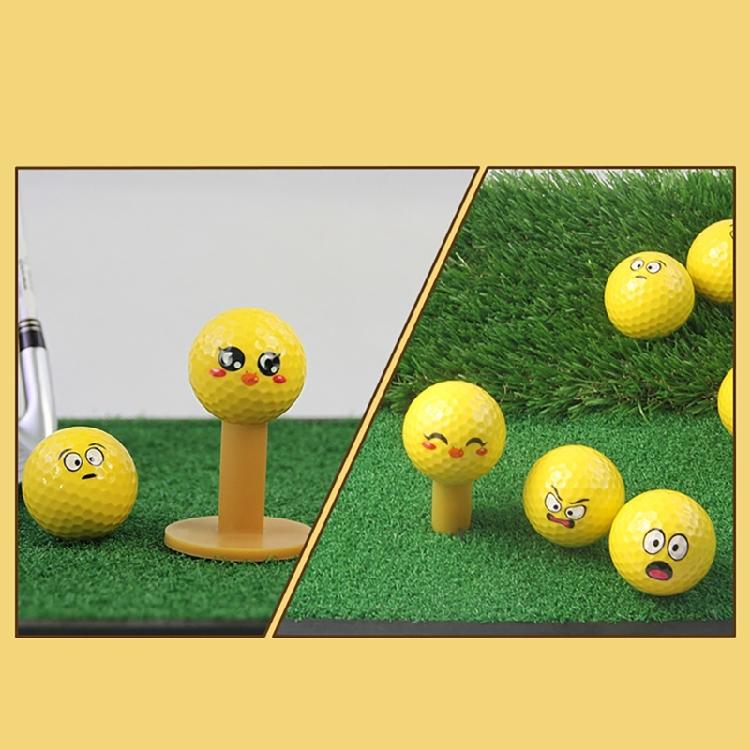 12Pcs Novelty Practice Golf Balls Funny Yellow Practice Golf Balls Lovely Emotion Face Golf Balls Golf Accessories