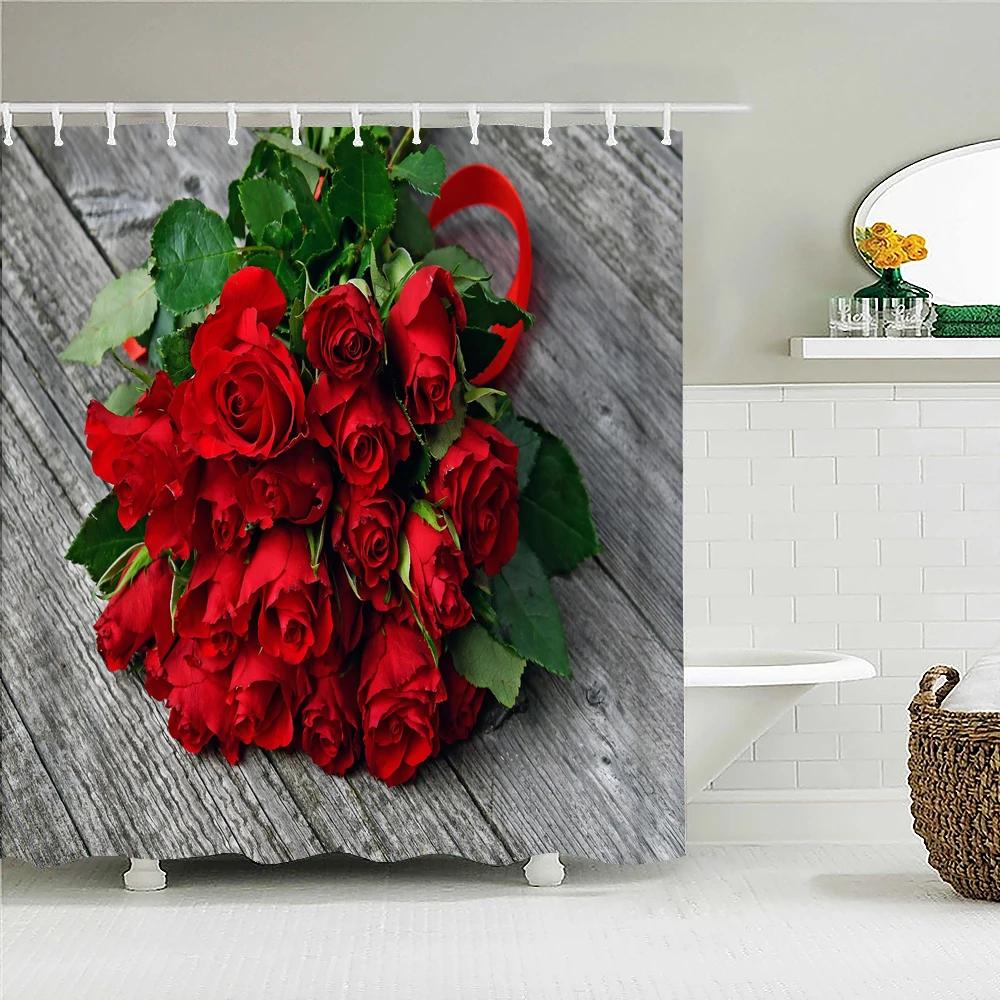 3d Sunflower Yellow Flowers Shark Shower Curtains Bathroom Waterproof Bath Curtain Polyester Cloth With Hooks Decor Bath Screen