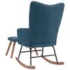 Vidaxl Rocking Armchair with Footrest, Blue, Upholstered In Velvet