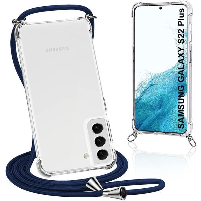 Coque de téléphone - Samsung - S22 Plus - Transparent - Souple - Anti-rayure avec chaîne