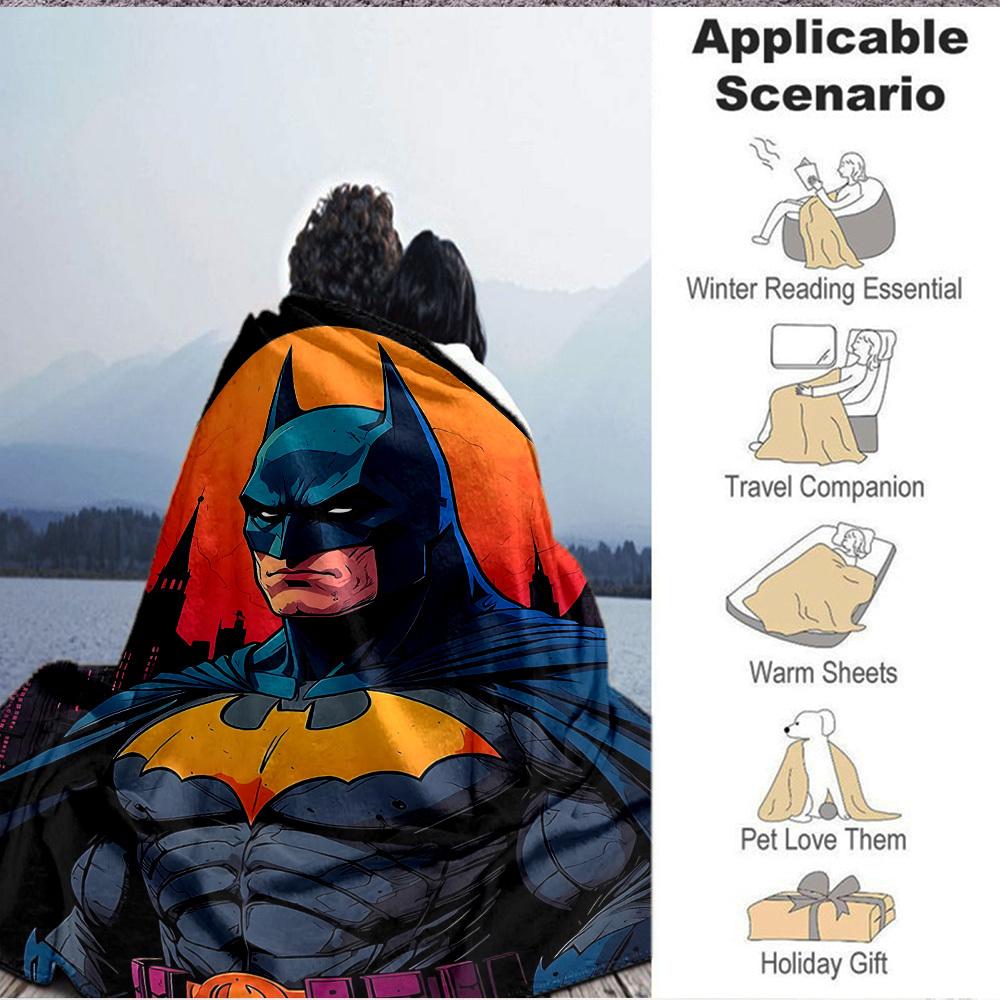 1pc Batman Flannel Throw Blanket Soft, Warm & Cozy for Couch, Bed, Office, and Travel Versatile All Season Gift, Christmas Present