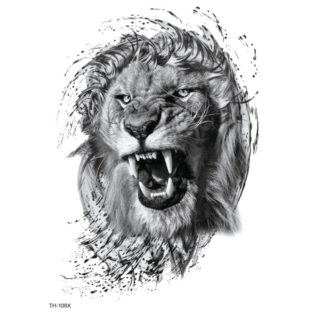 Water Transfer Decals Tiger Lion Wolf Tattoo Stickers Animal Body Art Tattoo  Finger Hand Legs