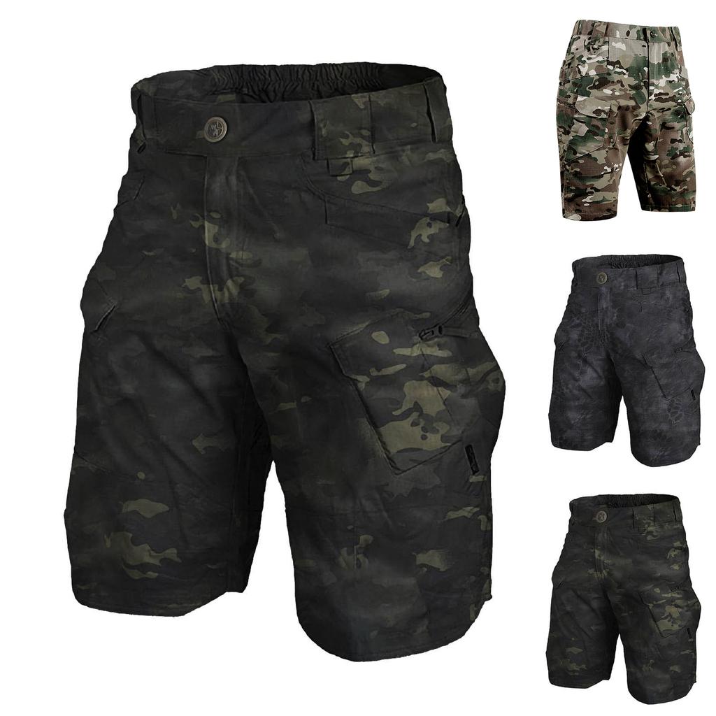 Men's Cargo Shorts Durable Fabric Relaxed Fit Multi Pocket Design with Adjustable Waistband for Outdoor Activities
