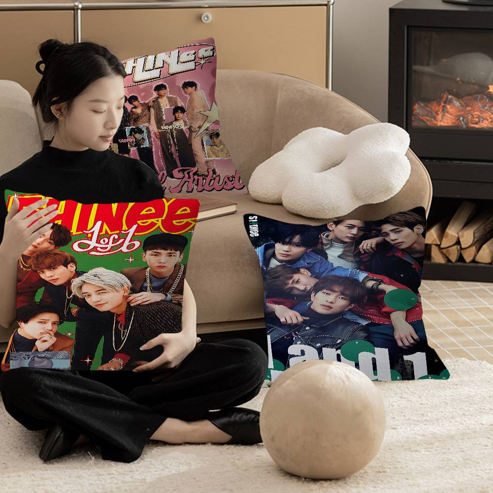 Kpop Korean Boys SHINee Pillowcase Toon Gift Cushion Cover Bedroom Home Sofa Chair Seat Decor Pillow Case