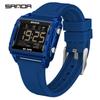 SANDA Men's Luminous Waterproof Sports Watch - Square Design with Multifunctional Countdown Timer