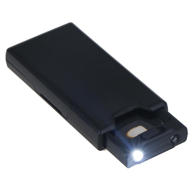 2.5X 45X Portable Pullout Illuminated Led Glass Magnifier With 3 Led Lights